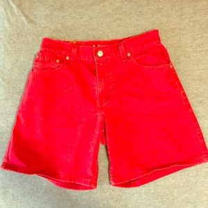 Red vintage Levi’s Jean Shorts.